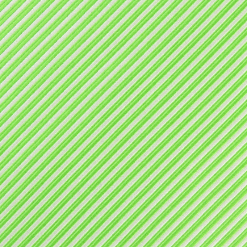 James Adelin Luxury Mini Stripe Pocket Square in Lime Green and White