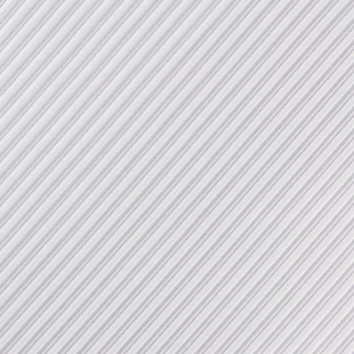 James Adelin Luxury Mini Stripe Pocket Square in Silver and White