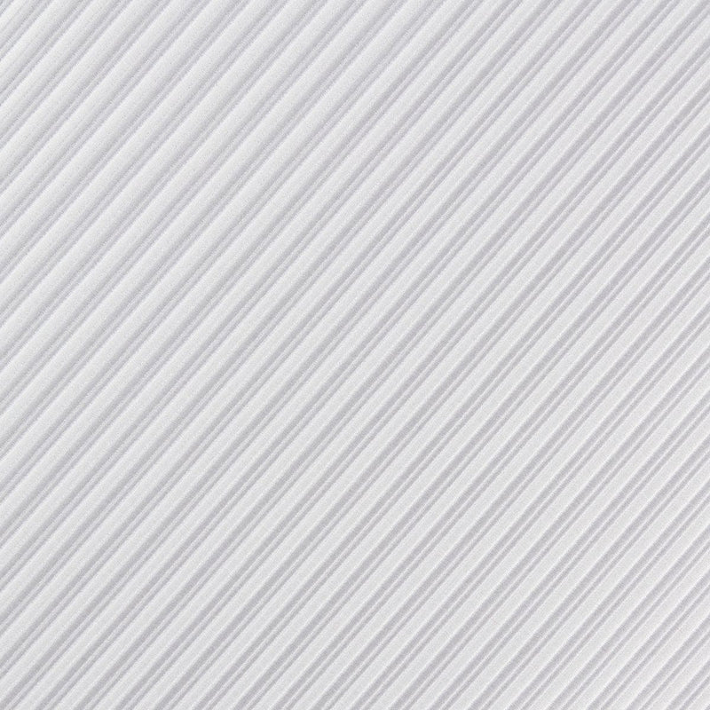 James Adelin Luxury Mini Stripe Pocket Square in Silver and White