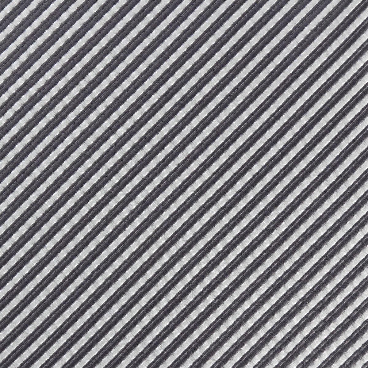 James Adelin Luxury Mini Stripe Pocket Square in Charcoal and White