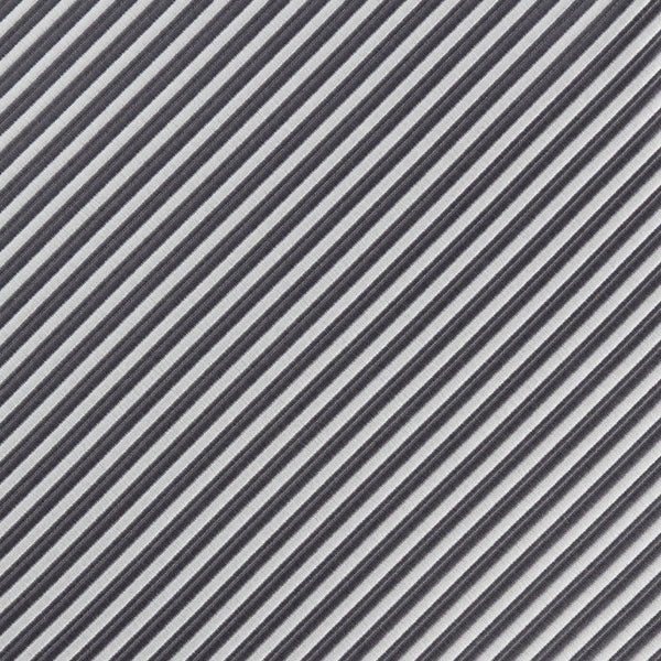 James Adelin Luxury Mini Stripe Pocket Square in Charcoal and White