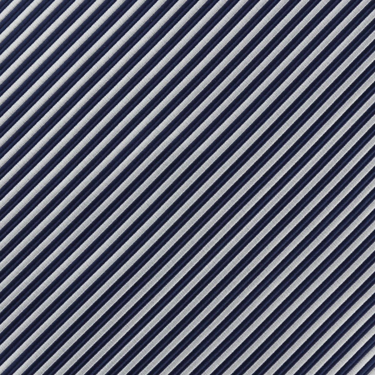 James Adelin Luxury Mini Stripe Pocket Square in Navy and White