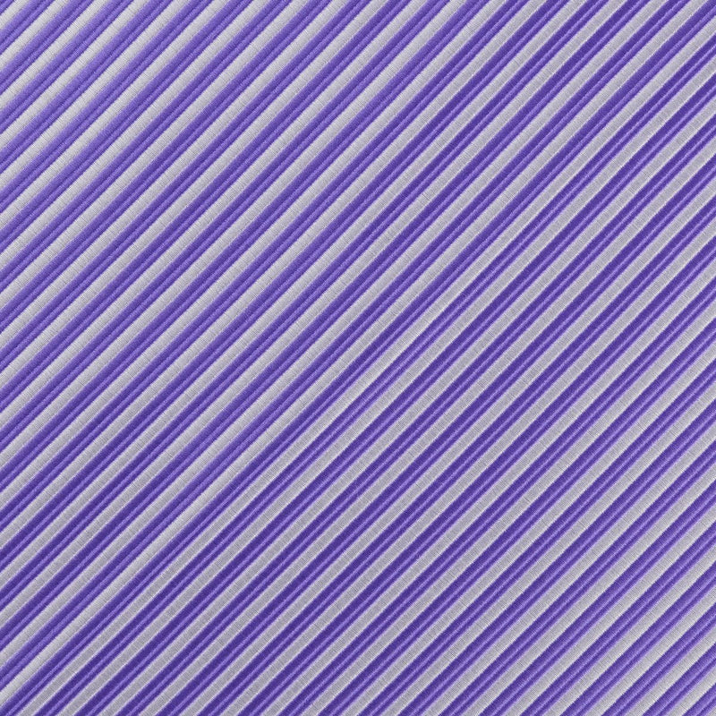 James Adelin Luxury Mini Stripe Pocket Square in Purple and White