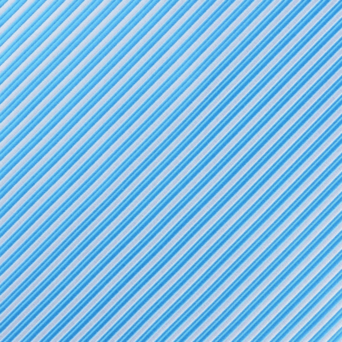 James Adelin Luxury Mini Stripe Pocket Square in Turquoise and White