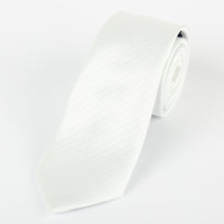 James Adelin Luxury Neck Tie in White Diagonal Mini Stripe