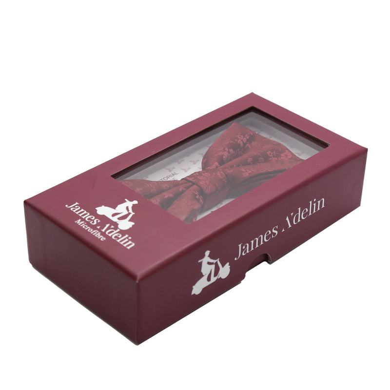 James Adelin Luxury Floral Bow Tie in Burgundy