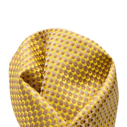 James Adelin Luxury Gingham Textured Weave Pocket Square in Yellow