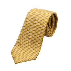 James Adelin Luxury Gingham Textured Weave Neck Tie in Yellow