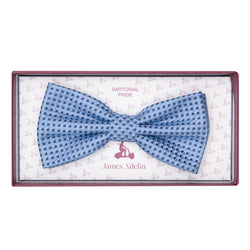 James Adelin Luxury Gingham Textured Weave Bow Tie in Sky