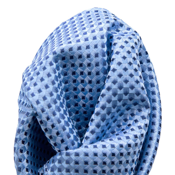 James Adelin Luxury Gingham Textured Weave Pocket Square in Sky