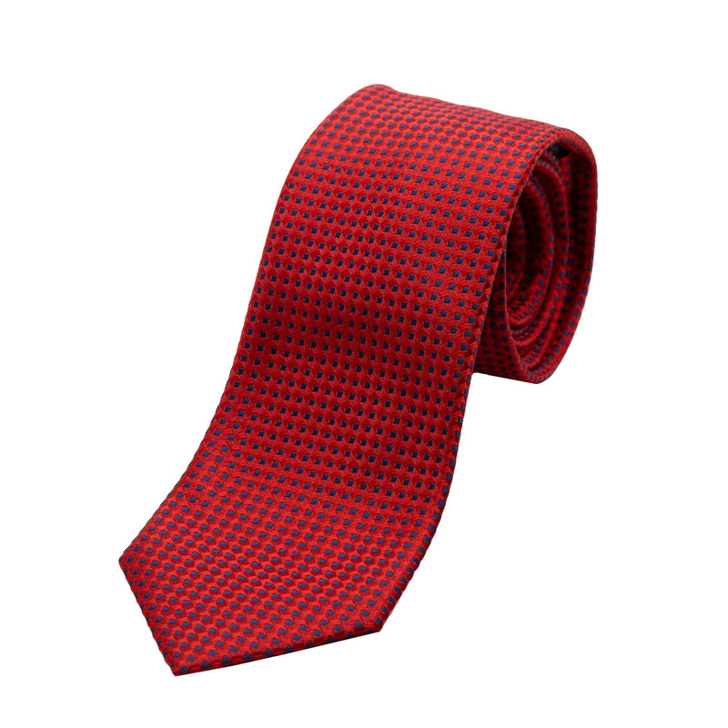 James Adelin Luxury Gingham Textured Weave Neck Tie in Red