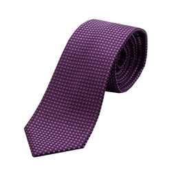 James Adelin Luxury Gingham Textured Weave Neck Tie in Purple