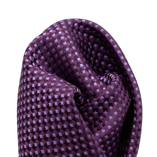 James Adelin Luxury Gingham Textured Weave Pocket Square in Purple