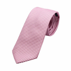 James Adelin Luxury Gingham Textured Weave Neck Tie in Pink