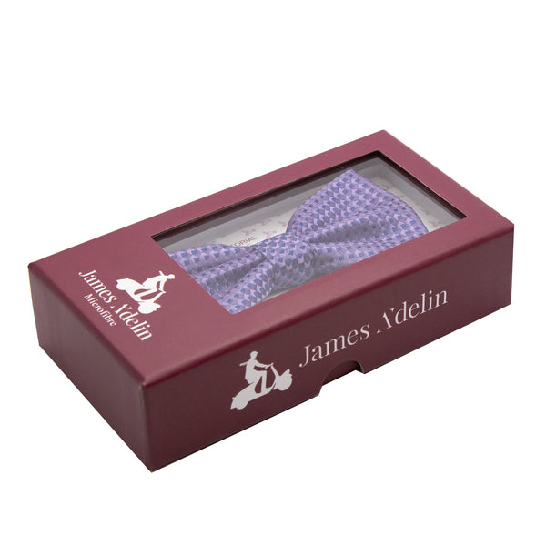 James Adelin Luxury Gingham Textured Weave Bow Tie in Soft Purple