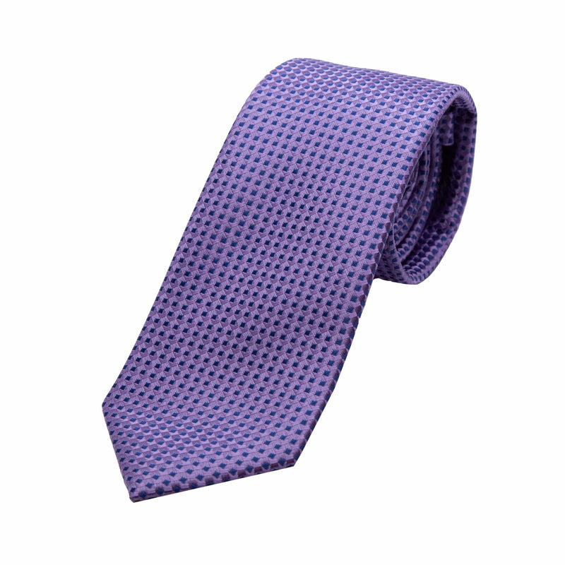 James Adelin Luxury Gingham Textured Weave Neck Tie in Soft Purple