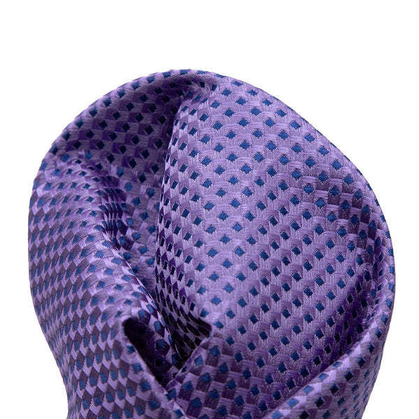 James Adelin Luxury Gingham Textured Weave Pocket Square in Soft Purple