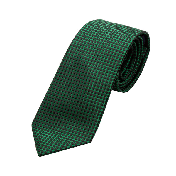 James Adelin Luxury Gingham Textured Weave Neck Tie in Green