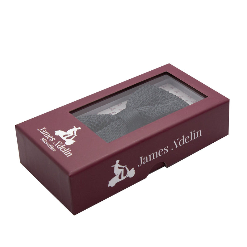 James Adelin Luxury Knitted Bow Tie in Charcoal