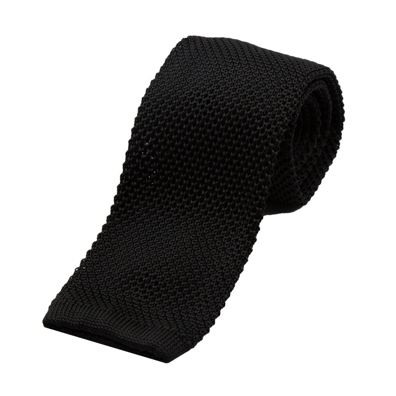 James Adelin Luxury Knitted Neck Tie in Black