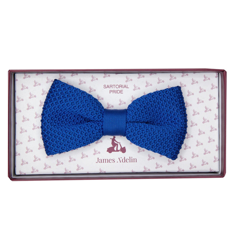 James Adelin Luxury Knitted Bow Tie in Royal