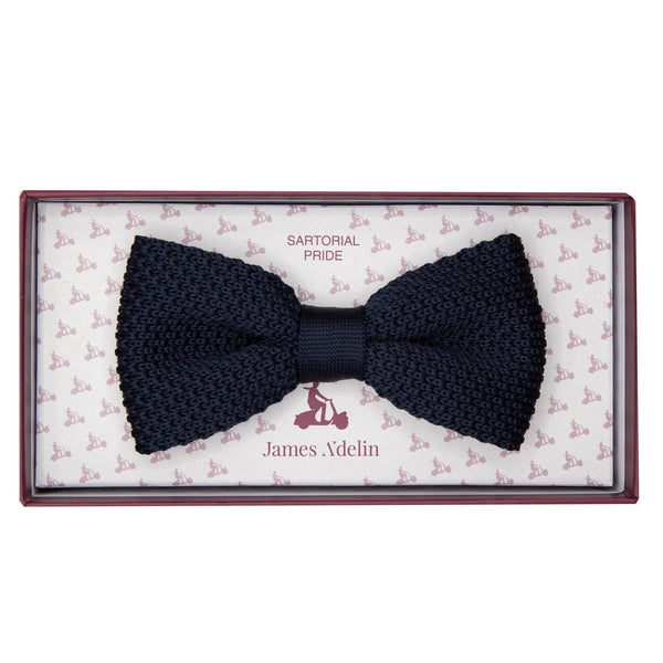 James Adelin Luxury Knitted Bow Tie in Navy