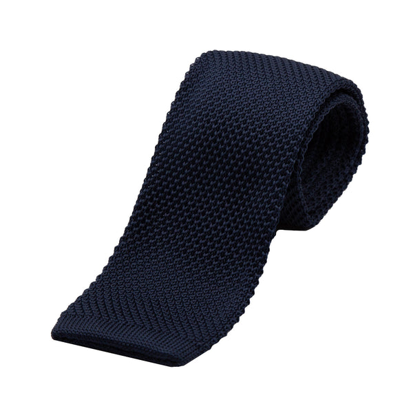 James Adelin Luxury Knitted Neck Tie in Navy