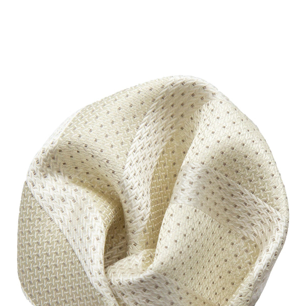 James Adelin Luxury Spotted Stripe Pin Point Textured Weave Pocket Square in Beige