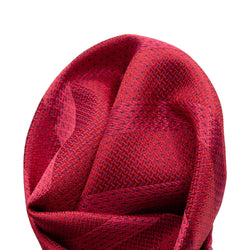 James Adelin Luxury Spotted Stripe Pin Point Textured Weave Pocket Square in Red