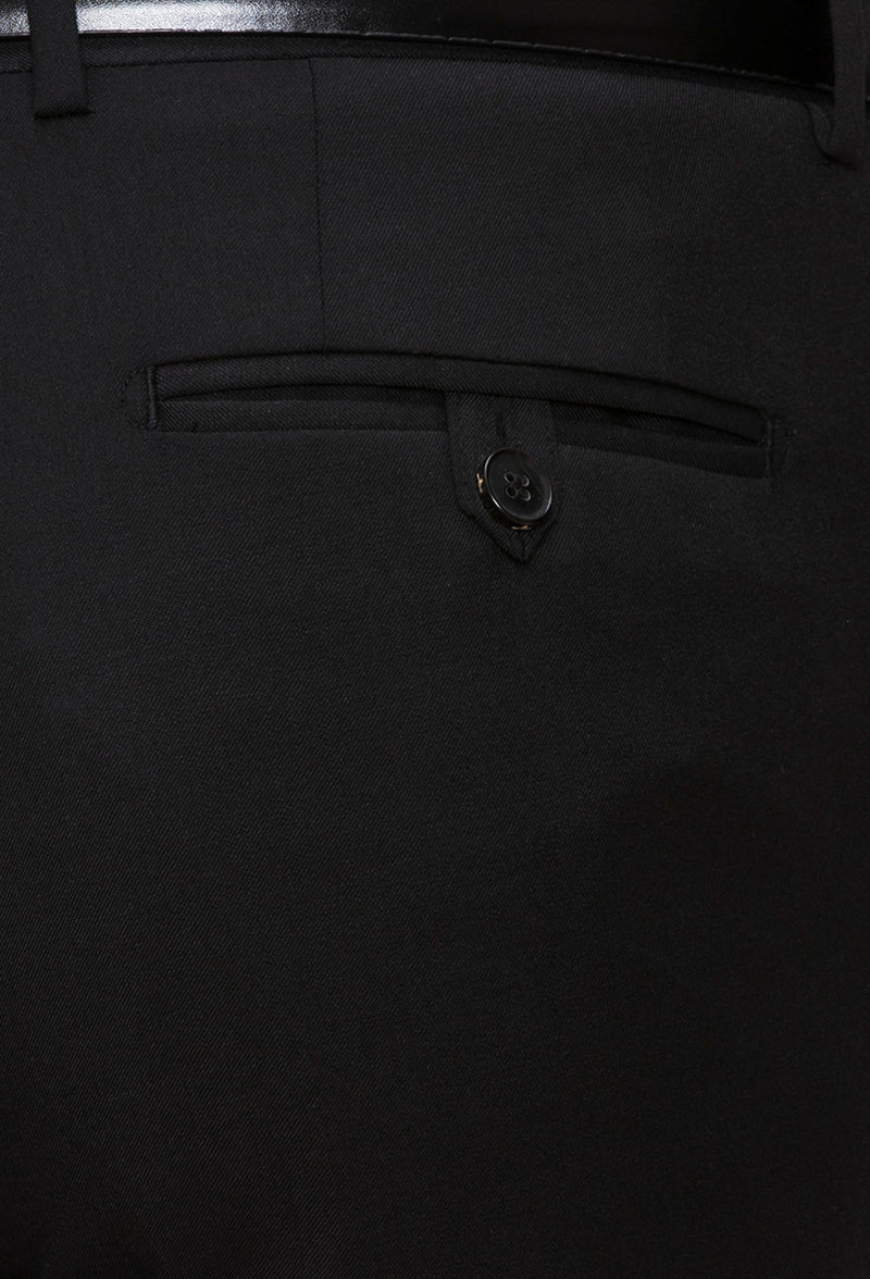 Joe Black slim fit razor trouser in black pure wool FJV032