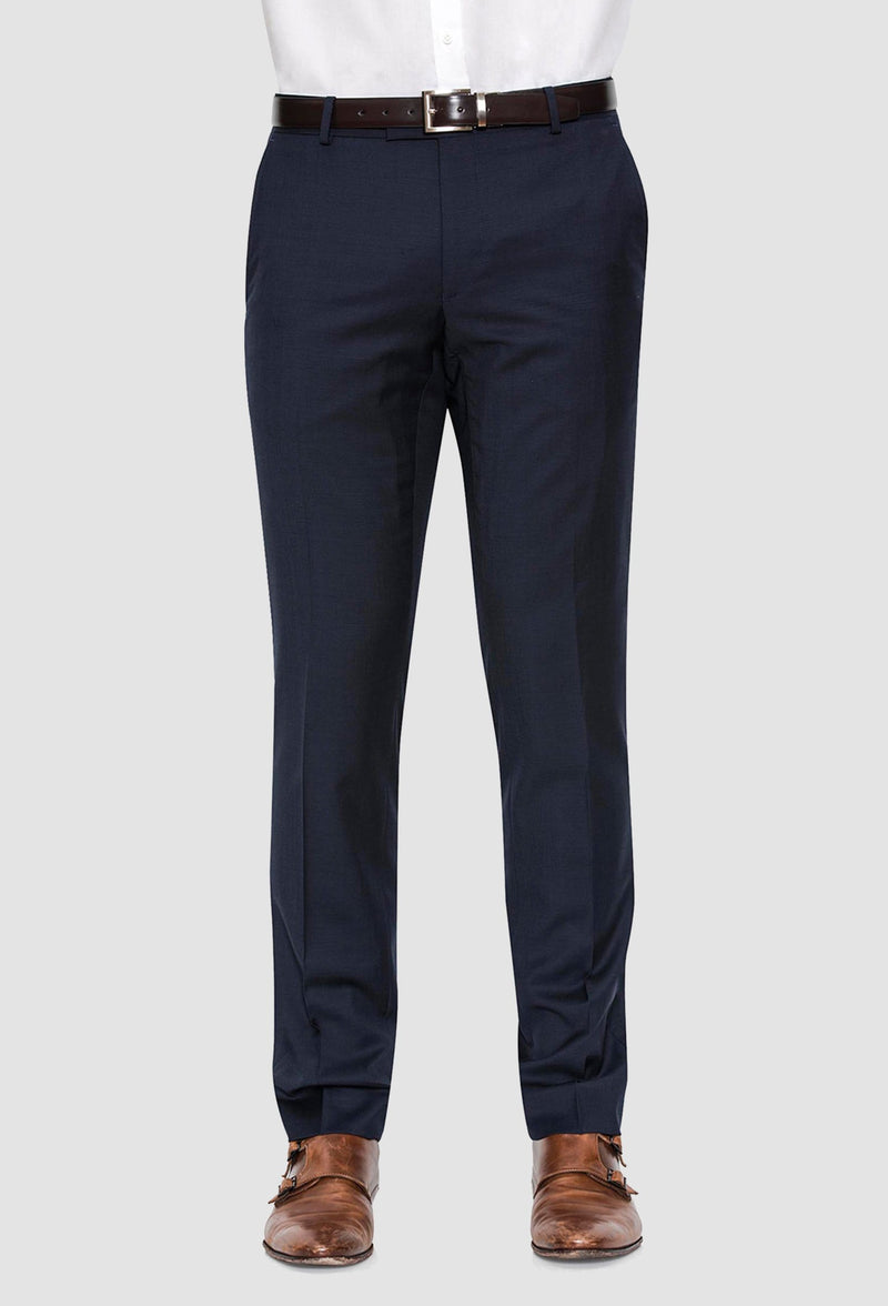 A front on view of the Joe Black slim fit anchor suit trouser in navy pure wool FJV033