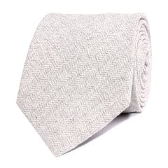 OTAA - light grey herringbone linen necktie