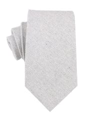OTAA - light grey herringbone linen necktie