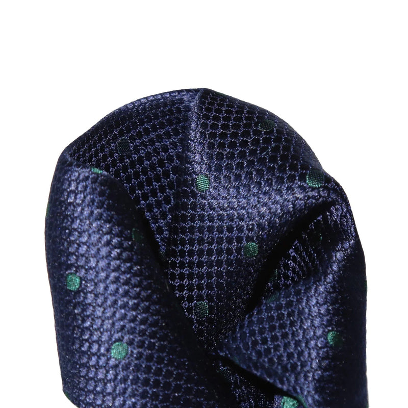 M19546H James Adelin Mens Silk Polka Dot Square Weave Pocket Square