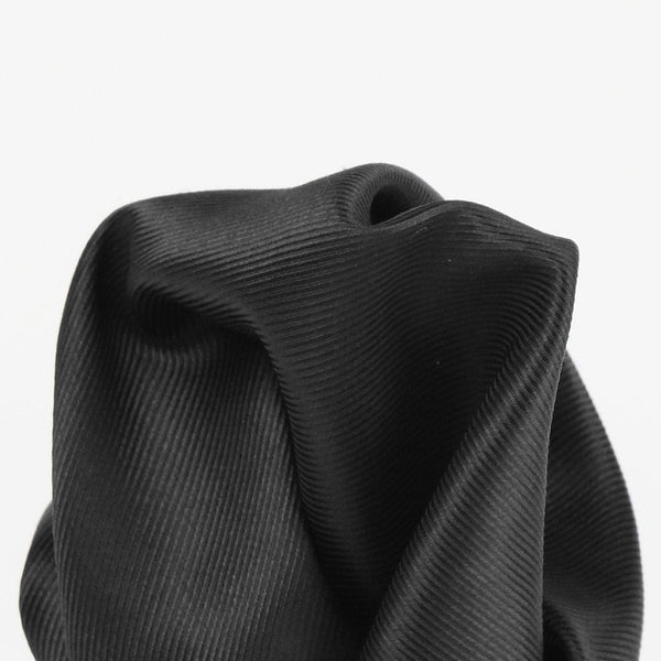 James Adelin Twill Weave Luxury Pure Silk Pocket Square Black