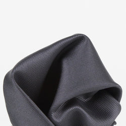 James Adelin Twill Weave Luxury Pure Silk Pocket Square Charcoal