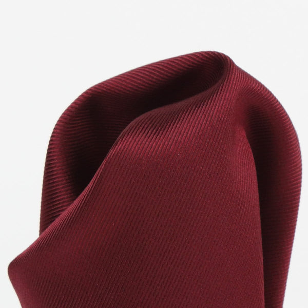 James Adelin Twill Weave Luxury Pure Silk Pocket Square Burgundy