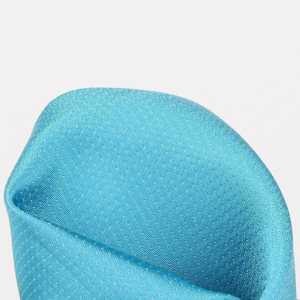 James Adelin Pin Point Luxury Satin Weave Pure Silk Turquoise Pocket Square