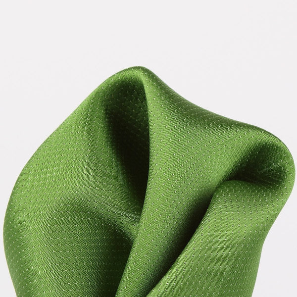 James Adelin Pin Point Satin Weave Pure Silk Pocket Square Green