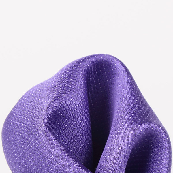James Adelin Pin Point Satin Weave Pure Silk Pocket Square Purple