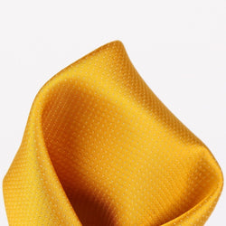 James Adelin Pin Point Satin Weave Pure Silk Pocket Square Gold