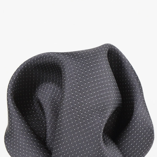James Adelin Pin Point Satin Weave Pure Silk Pocket Square Charcoal