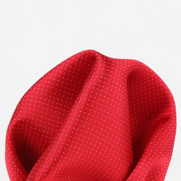 James Adelin Pin Point satin Weave Pure Silk Pocket Square Red