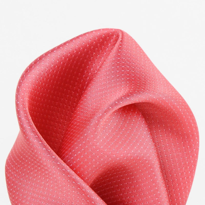 James Adelin Pin Point Satin Weave Pure Silk Pocket Square Coral