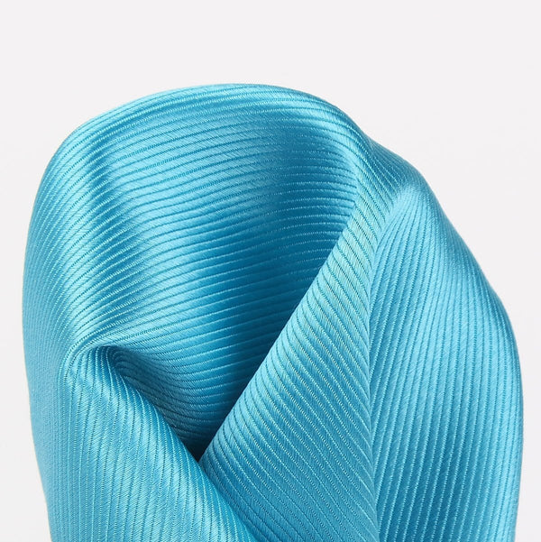 James Adelin Twill Weave Pure Silk Pocket Square Turquoise