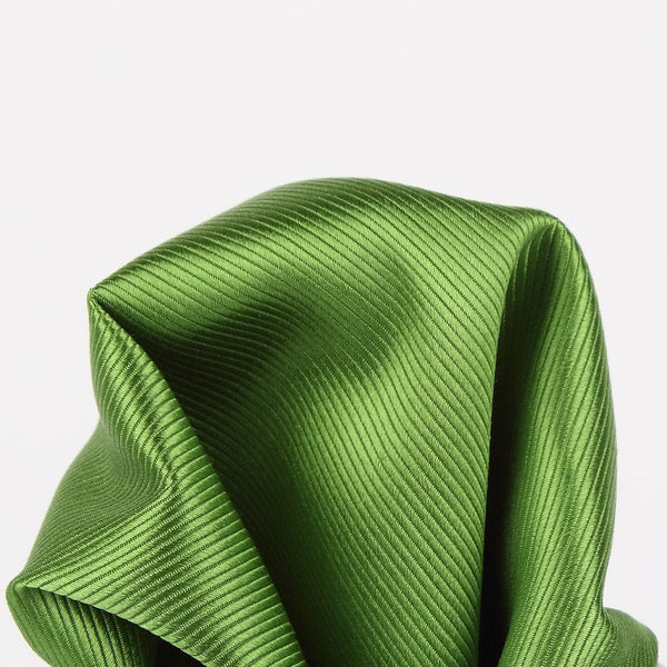 James Adelin Twill Weave Luxury Pure Silk Pocket Square Green