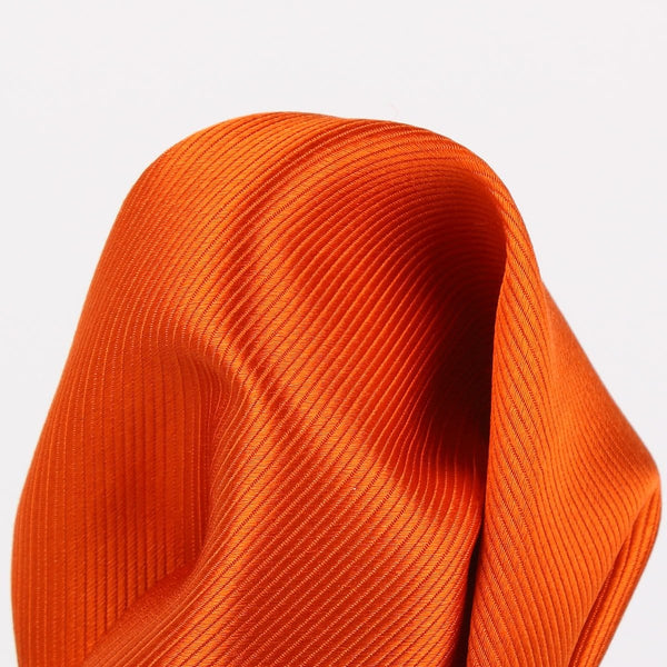 James Adelin Twill Weave Luxury Pure Silk Pocket Square Orange