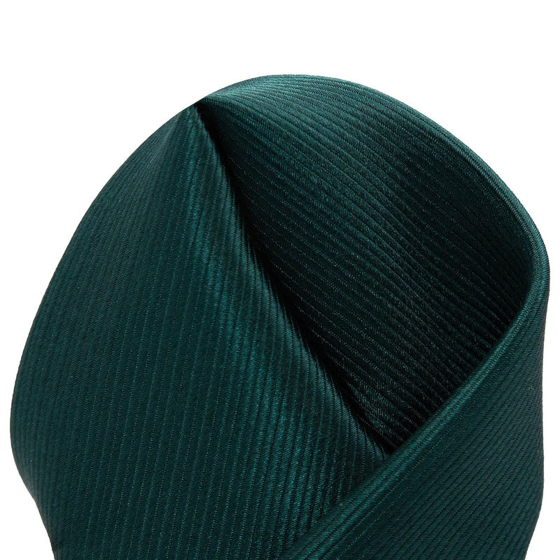 James Adelin Luxury Pure Silk Twill Weave Pocket Square in Dark Green