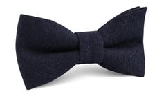 OTAA - marine dark navy blue twill linen bow tie