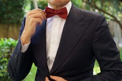 OTAA - maroon slub linen bow tie